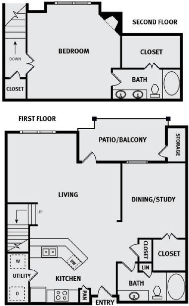 A6 Floor Plan at Easton Apartments, Texas